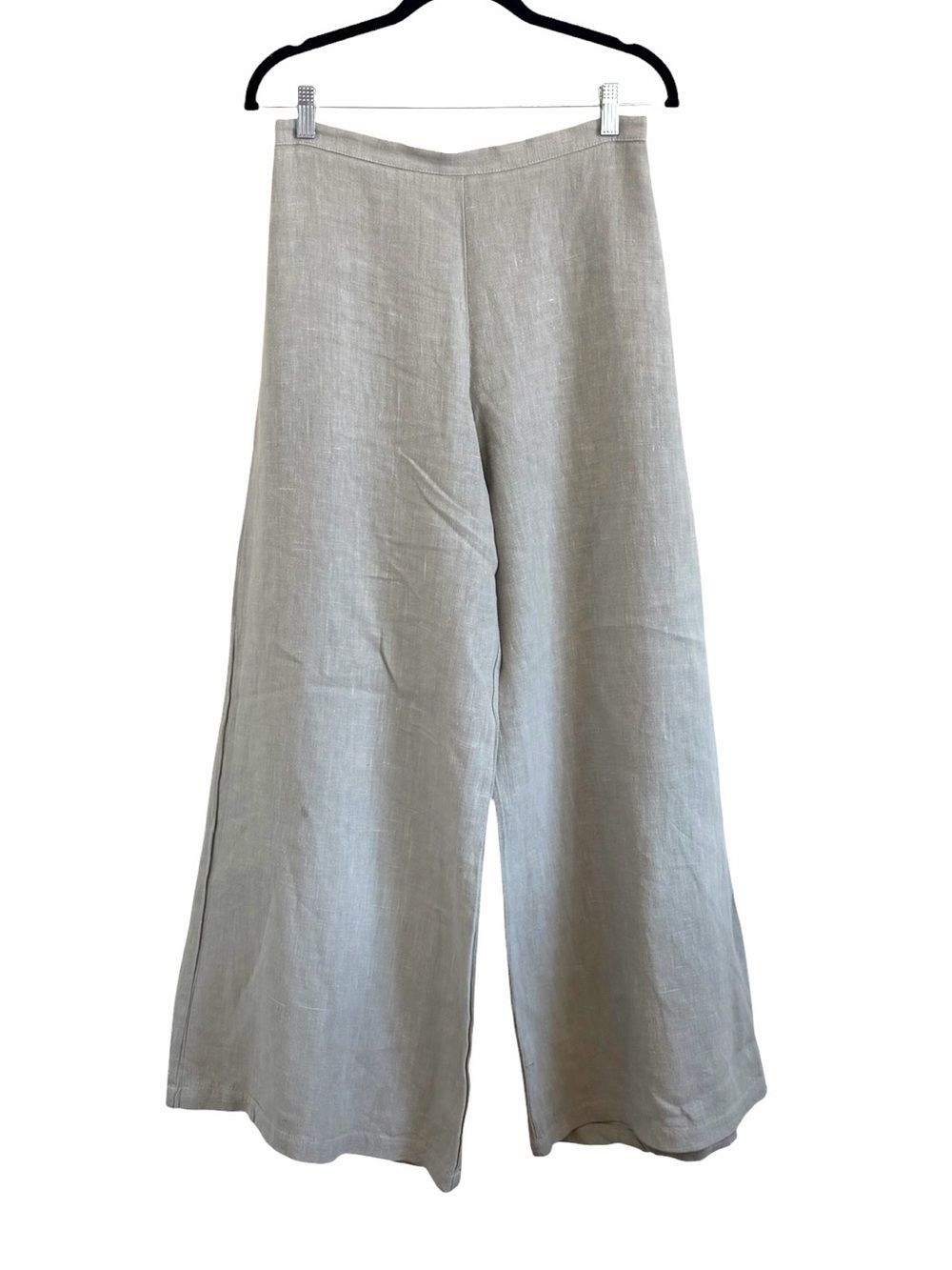 Bryn Walker Linen Wide Full Pants Linen Trousers in Light Grey